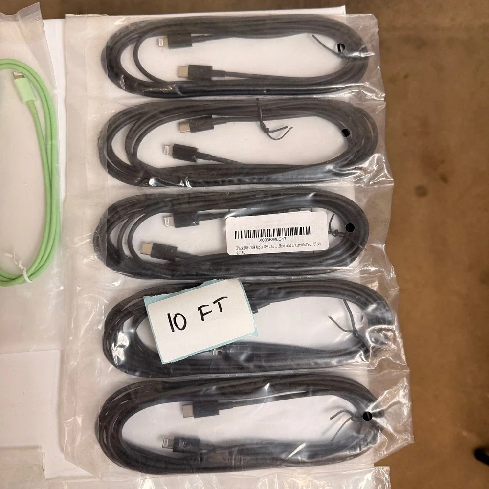 Lot of 18 Mixed USB C to Lightning Fast Charging Cables‎ 20W 3ft 6ft 10ft